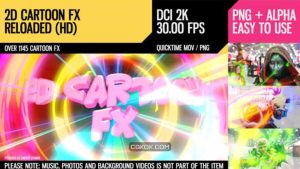 دانلود فوتیج افکت کارتونی 2D Cartoon FX