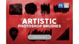 دانلود براش جوهر فتوشاپ Artistic Photoshop Stamp Brushes Vol.2
