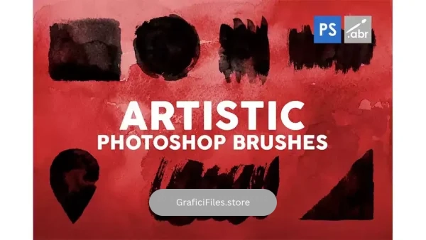 دانلود براش جوهر فتوشاپ Artistic Photoshop Stamp Brushes Vol.2