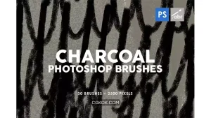 دانلود براش زغال فتوشاپ Charcoal Texture Photoshop Stamp Brushes