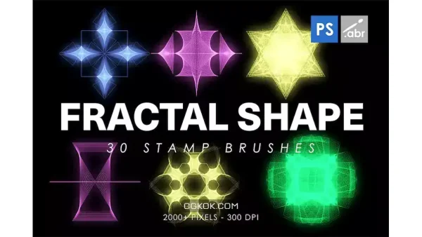 دانلود براش اشکال فراکتال فتوشاپ Fractal Shape Stamp Brushes