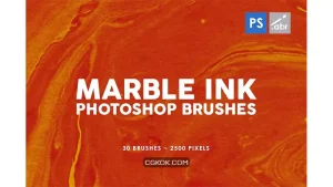 دانلود براش جوهر فتوشاپ Marble Ink Photoshop Brushes Vol. 1