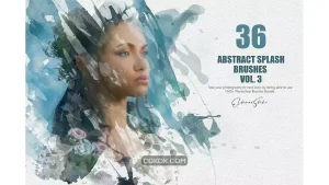 دانلود براش پاشیدن رنگ فتوشاپ Abstract Splash Brushes – Vol. 3