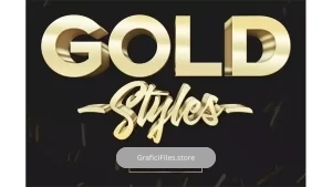 دانلود استایل متن طلایی سه بعدی 3D Gold Text Effects – 10 PSD