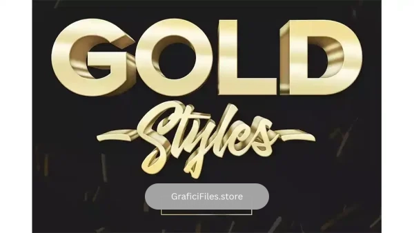 دانلود استایل متن طلایی سه بعدی 3D Gold Text Effects – 10 PSD