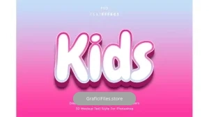 دانلود افکت متن سه بعدی کودکانه فتوشاپ 3D Kids Editable Text Effect