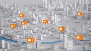 دانلود فوتیج نقشه سه بعدی 3D Map With Message Icons