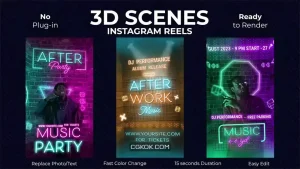 پروژه افترافکت ریلز اینستاگرام 3D Reels