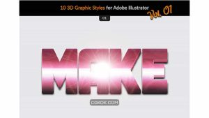 دانلود استایل آماده ایلوستریتور 3D Styles Vol. 01