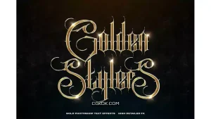 دانلود استایل متن طلایی فتوشاپ Gold Photoshop Styles – Text Effects