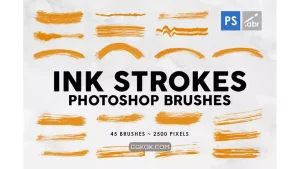 دانلود براش جوهر فتوشاپ Ink Strokes Photoshop Stamp Brushes