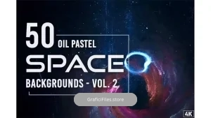 دانلود بک گراند فضایی پاستلی روغنی Oil Pastel Space Backgrounds – Vol. 2