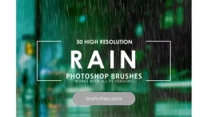 دانلود براش باران فتوشاپ Rain Photoshop Brushes