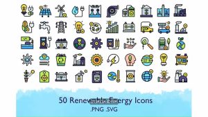 دانلود آیکون انرژی تجدید پذیر Renewable Energy Icons
