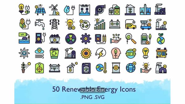 دانلود آیکون انرژی تجدید پذیر Renewable Energy Icons
