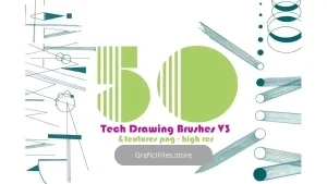 دانلود براش نقشه کشی فنی Technical Drawing Brushes & Transparent Png’s