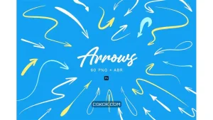 دانلود براش فلش فتوشاپ Hand Drawn Arrows – PNG and Stamps