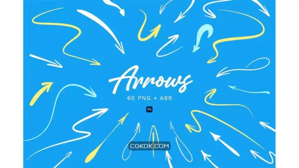 دانلود براش فلش فتوشاپ Hand Drawn Arrows – PNG and Stamps