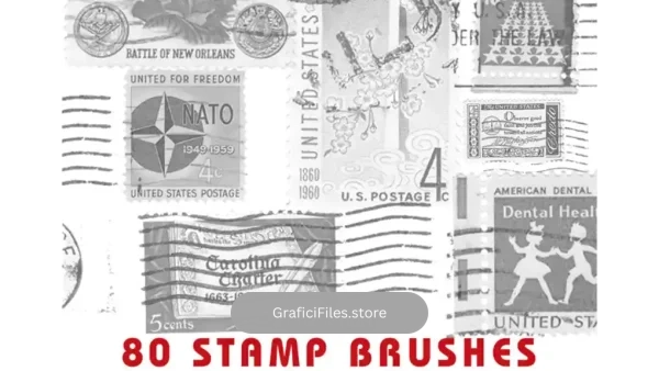دانلود براش مهر قدیمی فتوشاپ Vintage Stamp Brushes