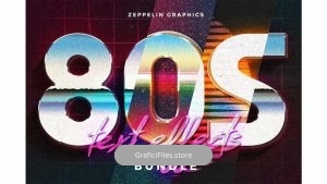 دانلود افکت متن 80s Text Effects Minibundle