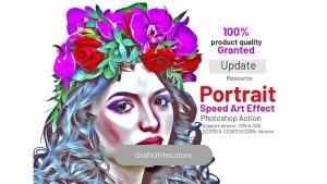 دانلود اکشن تبدیل پرتره به نقاشی در فتوشاپ – Portrait Speed Art Effect
