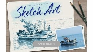 اکشن فتوشاپ تبدیل عکس به اسکیس – Sketch Art