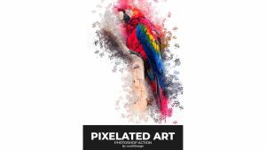 اکشن پیکسل کردن تصویر در فتوشاپ – Pixelated Art Photoshop Action