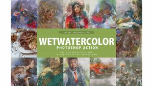 دانلود اکشن آبرنگ خیس برای فتوشاپ – Wet Watercolor Photoshop Action
