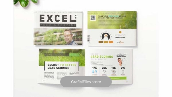دانلود موکاپ مجله A5 Landscape Magazine Mockup