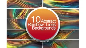دانلود بک گراند انتزاعی خطوط رنگین کمان Abstract Rainbow Lines Backgrounds
