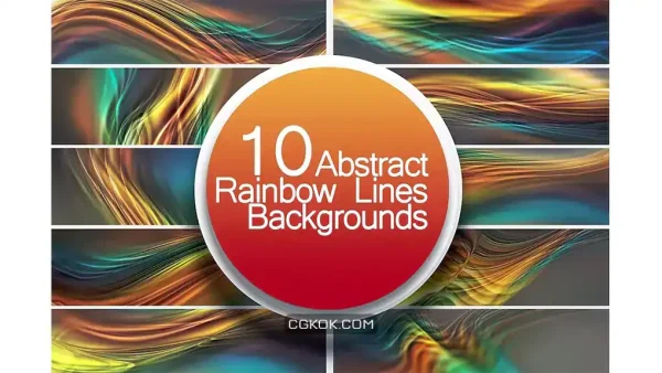 دانلود بک گراند انتزاعی خطوط رنگین کمان Abstract Rainbow Lines Backgrounds
