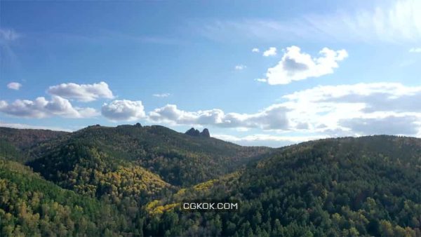 فوتیج هایپرلپس هوایی جنگل کوهستانی Aerial Hyperlapse Of Mountain Forest
