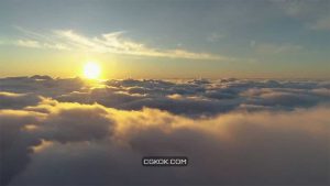 فوتیج ابرها در طلوع آفتاب Aerial Of Clouds At Sunrise
