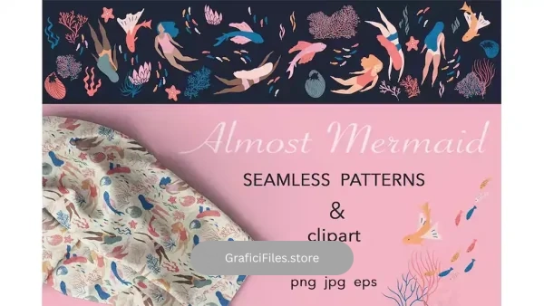 دانلود کلیپ آرت و پترن پری دریایی Almost Mermaid