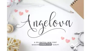 دانلود فونت انگلیسی دست نویس Angelova Script