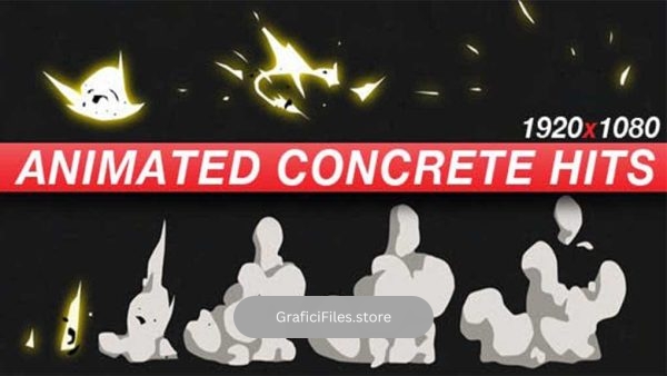 دانلود افکت انیمیشن فانتزی انفجار و ضربه Animated Concrete Hits – Anime Action Essentials