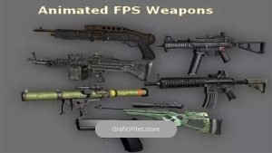 دانلود آبجکت سلاح انیمیت شده FPS برای یونیتی