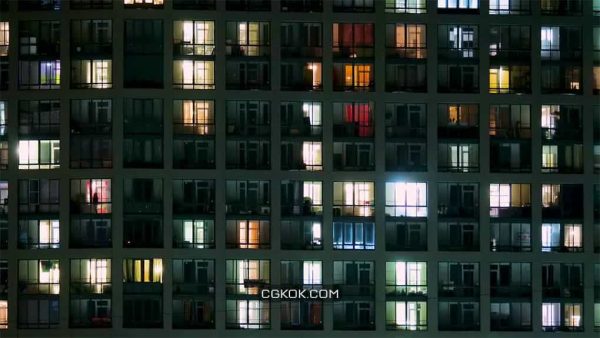 فوتیج چراغ آپارتمان Apartment Building Lights