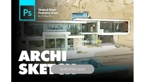 دانلود اکشن فتوشاپ تبدیل عکس به اسکیس معماری Architecture Sketch Photoshop Action