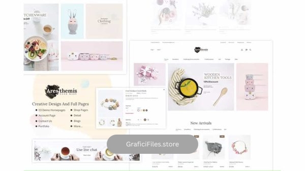 دانلود طرح لایه باز وب سایت فروشگاهی Ares Themis – Ecommerce PSD Template