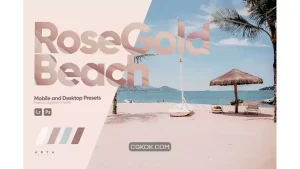 دانلود پریست لایت روم و فتوشاپ ساحل با تم رنگی رزگلد ARTA – Rose Gold Beach Presets for Lightroom