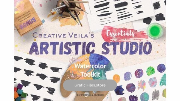 دانلود جعبه ابزار طراحی آبرنگی Artistic Studio: Watercolor Toolkit