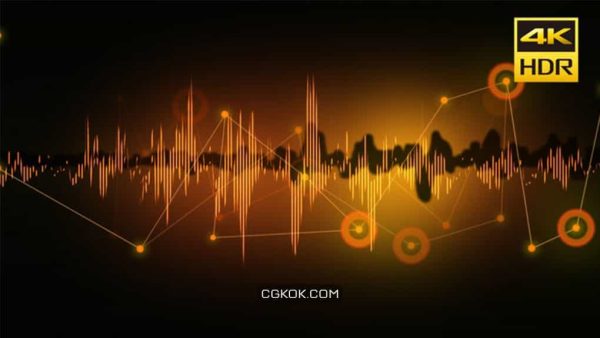 دانلود بک گراند آماده موشن گرافیک ویژوالایزر طیف صوتی Audio Spectrum Connection Background