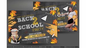 دانلود فایل لایه باز بنر جشن مدرسه Back School Party Flyer