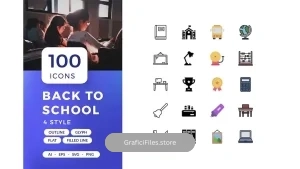 دانلود آیکون مدرسه Back to School Icons