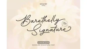 دانلود فونت انگلیسی به سبک امضا Barethelly Signature