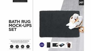 دانلود موکاپ پادری Bath Rug Mock-ups Set Generator