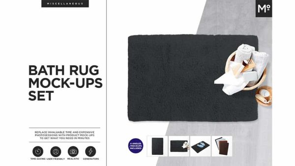 دانلود موکاپ پادری Bath Rug Mock-ups Set Generator