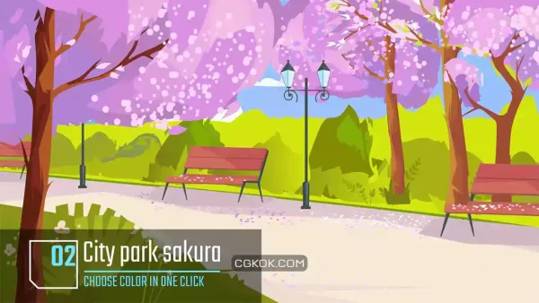 پروژه افترافکت بک گراند موشن گرافیک پارک Beautiful Park – Animation Background