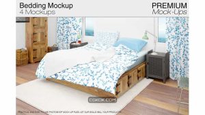 دانلود موکاپ ست رو تختی Bedding Mockup Set